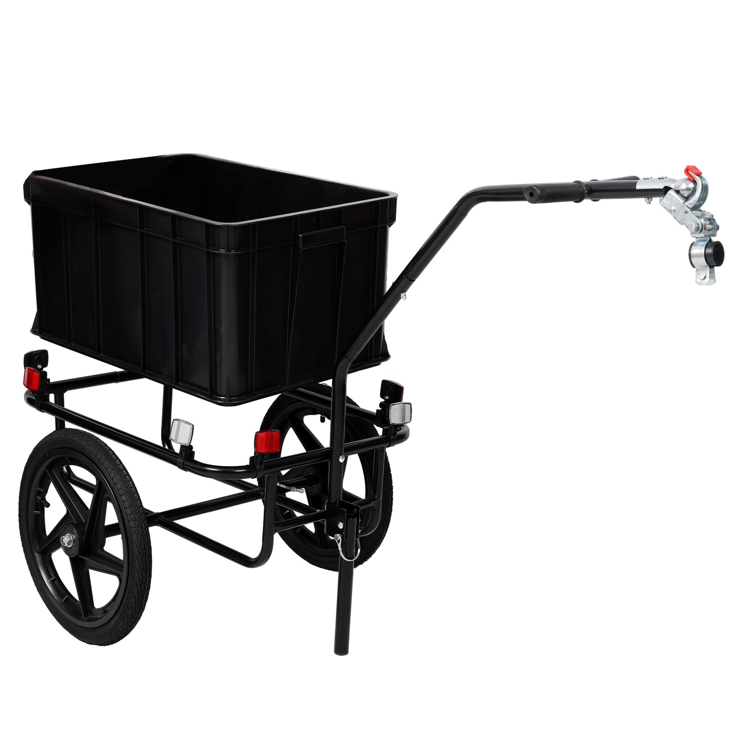 Bike Cargo Trailer with Support Bar, 600D PVC Waterproof Cover, Removable Box, Utility Bike Wagon Trailer for Shopping Camping and Outdoor Activities image 12