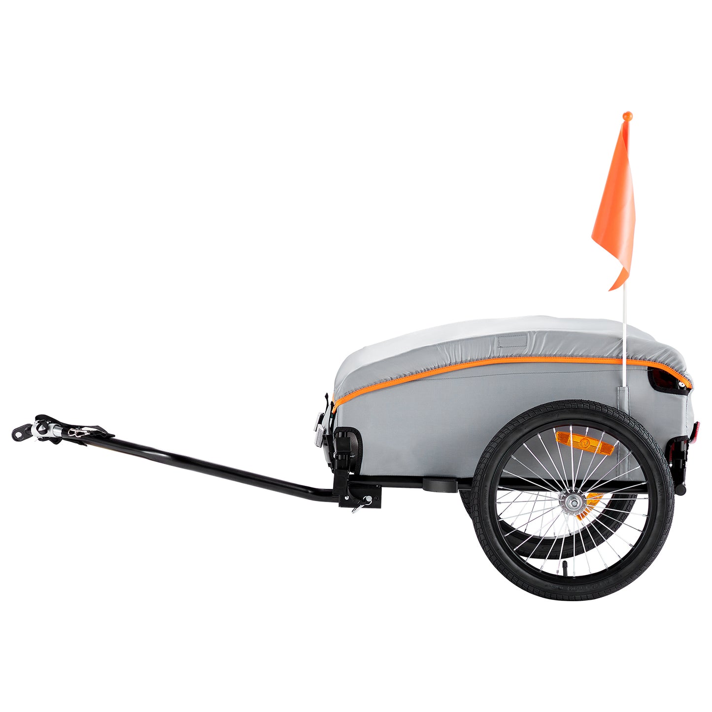 Bike Cargo Trailer, 100 lbs Load Capacity, Heavy-Duty Bicycle Wagon Cart, Foldable Compact Storage with Universal Hitch, Waterproof Cover, 16" Wheels, Safe Reflectors, Fits 22"-28" Bike Wheels image 8