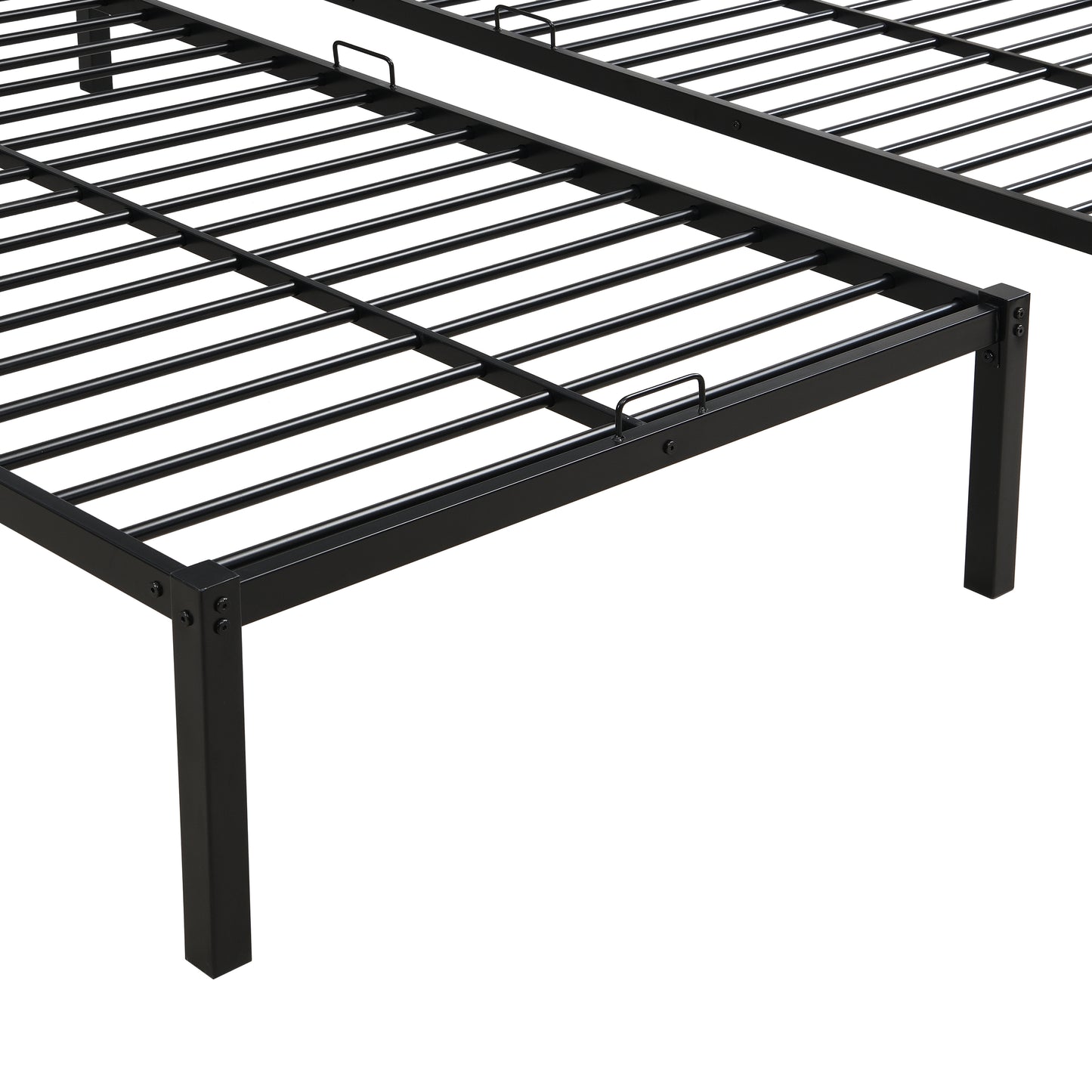 Full Over Twin Over Twin Bunk Bed,Triple Bunk Bed With a vertical ladder, Metal Frame Bunk Bed with Safety Rail, Full Over Twin Over Twin Triple Bunk image 12