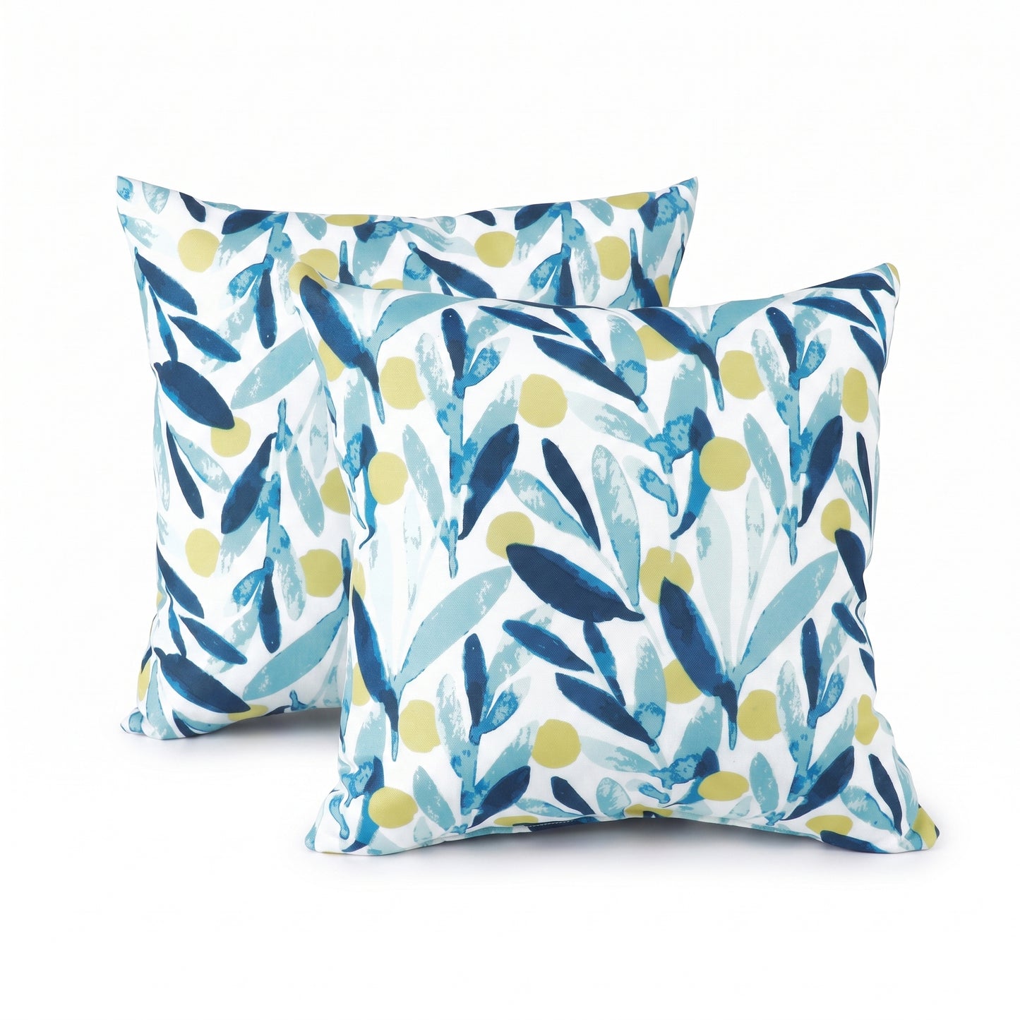 6 Pack Outdoor Pillow Covers ONLY 18x18 Inch, Water-Repellent Decorative Cushion Covers for Patio Furniture, Garden, Porch, Balcony and Outdoor Sofa-Coastal Leaves Blue image 6