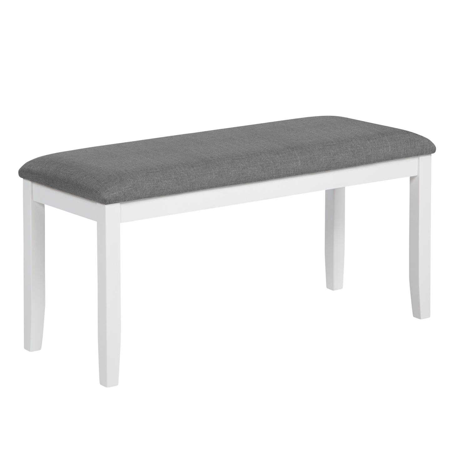 6 Piece Kitchen Dining Set, Rectangular Wooden Dining Table with 4 Upholstered Chairs and a Bench, Dining Table Set for 6 People, Living Room and Kitchen, Grey & White two tone image 12