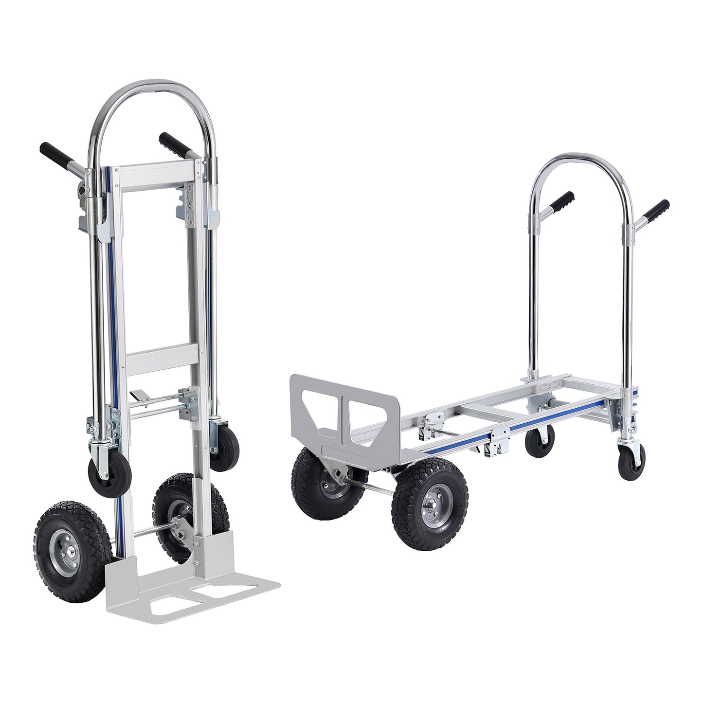 Aluminum Hand Truck, 2 in 1, 800 lbs Load Capacity, Heavy Duty Industrial Convertible Folding Hand Truck and Dolly, Utility Cart Converts from Hand Truck to Platform Cart with Rubber Wheels image 12