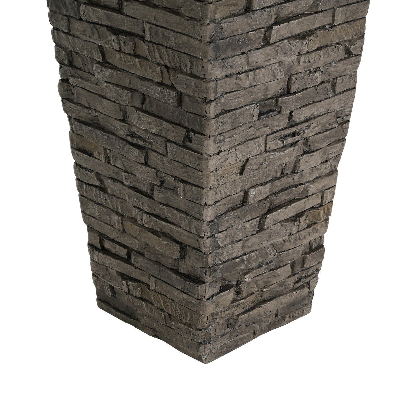 Tall Grey Stone-Effect MGO Planter - Indoor Outdoor Tall Square Plant Pot with Realistic Brick Texture, Weatherproof Heavy-Duty Container for Trees, Shrubs & Large Plants image 12