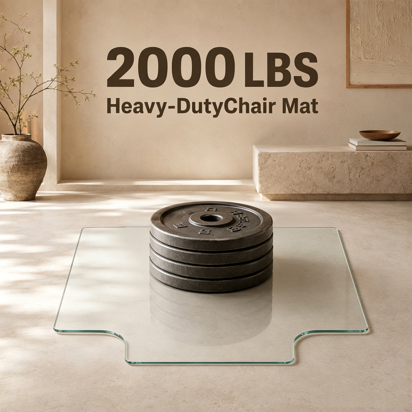 CLEAR Irregular Tempered Glass Chair Mat 36X47 INCH image 12