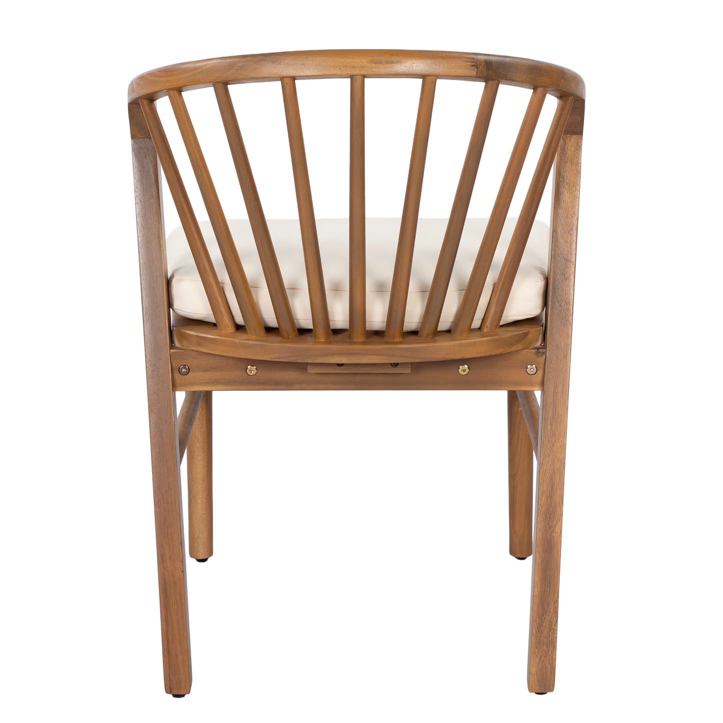 Outdoor Dining Chairs Set of 2, Acacia Wood Patio Chairs with Cream Washable Cushion,for Backyard, Poolside, Garden,Teak image 12
