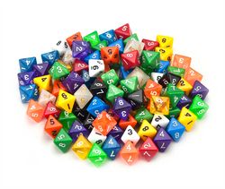 100+ Pack of Random D8 Polyhedral Dice in Multiple Colors image 1
