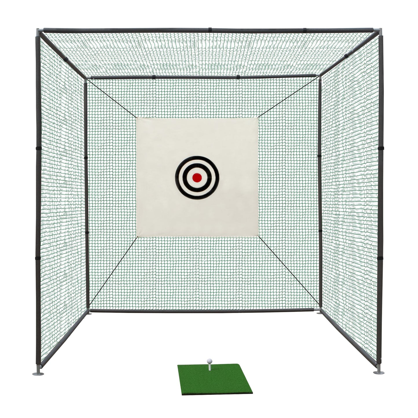 10X10X10FT Golf Practice Net Cage w/ Metal Frame Hitting Net Kit Indoor Outdoor image 10