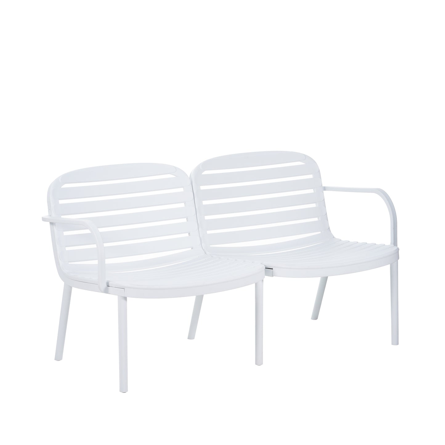 Luna Outdoor Patio PP Loveseat, White Frame with Green Cushion image 12