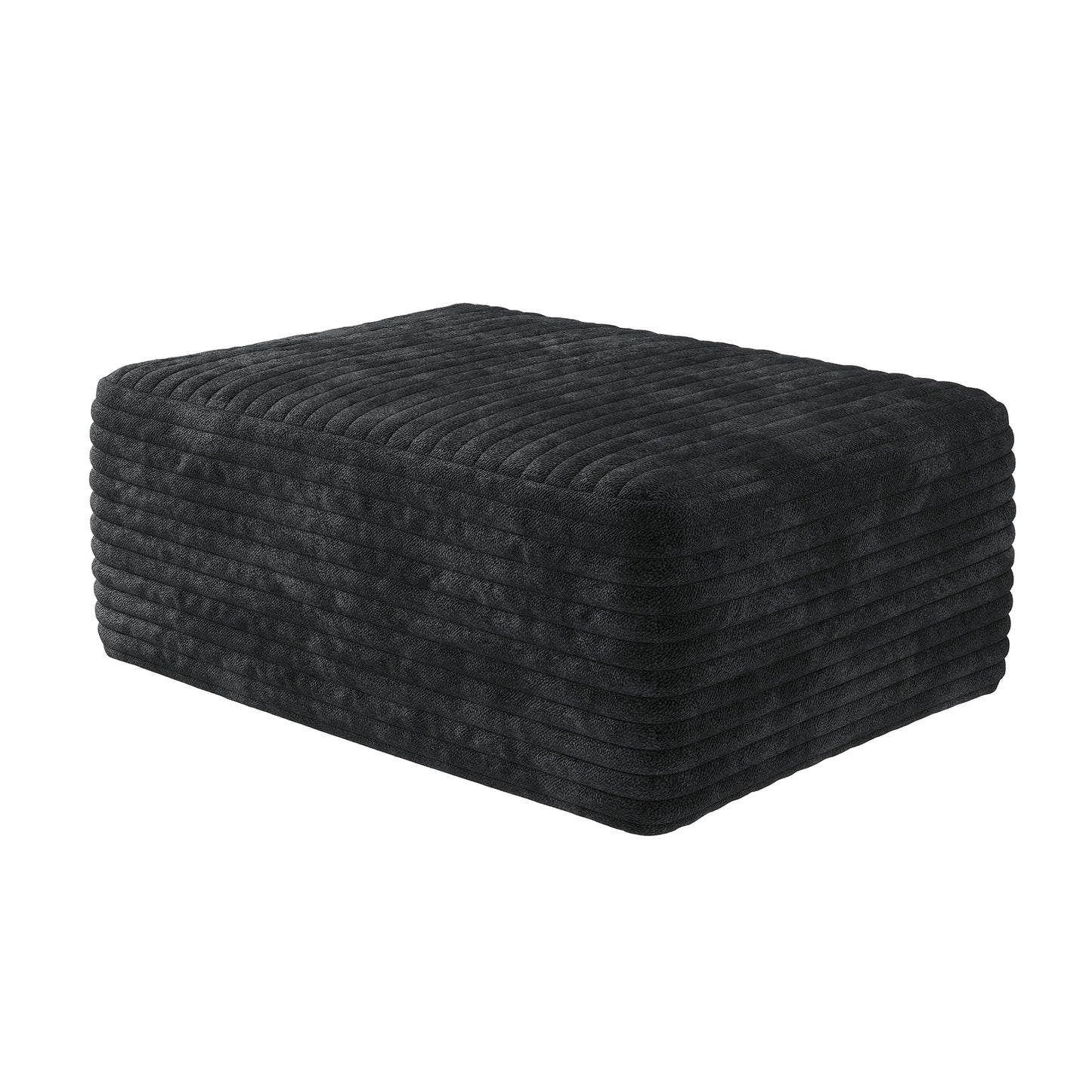 Sofa ottoman,No Assembly Required,Black(Plush Corduroy Fabric) image 5