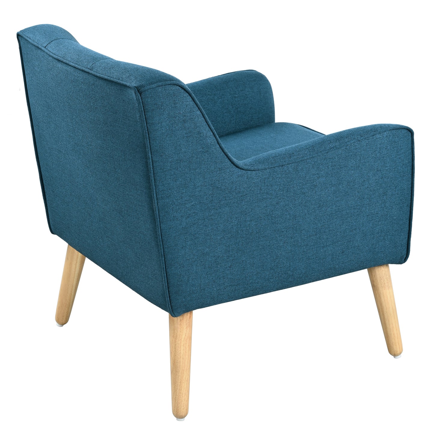 Mid-Century Modern Armchair - Tufted Fabric Accent Chair with Solid Wood Legs for Living Room, Bedroom & Office - Comfortable Polyester Upholstery - Classic Button-Tufted Back & Tapered Design image 12