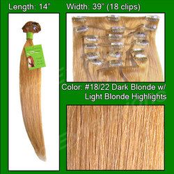 #18/22 Dark Blonde w/ Light Highlights - 14 inch image 1