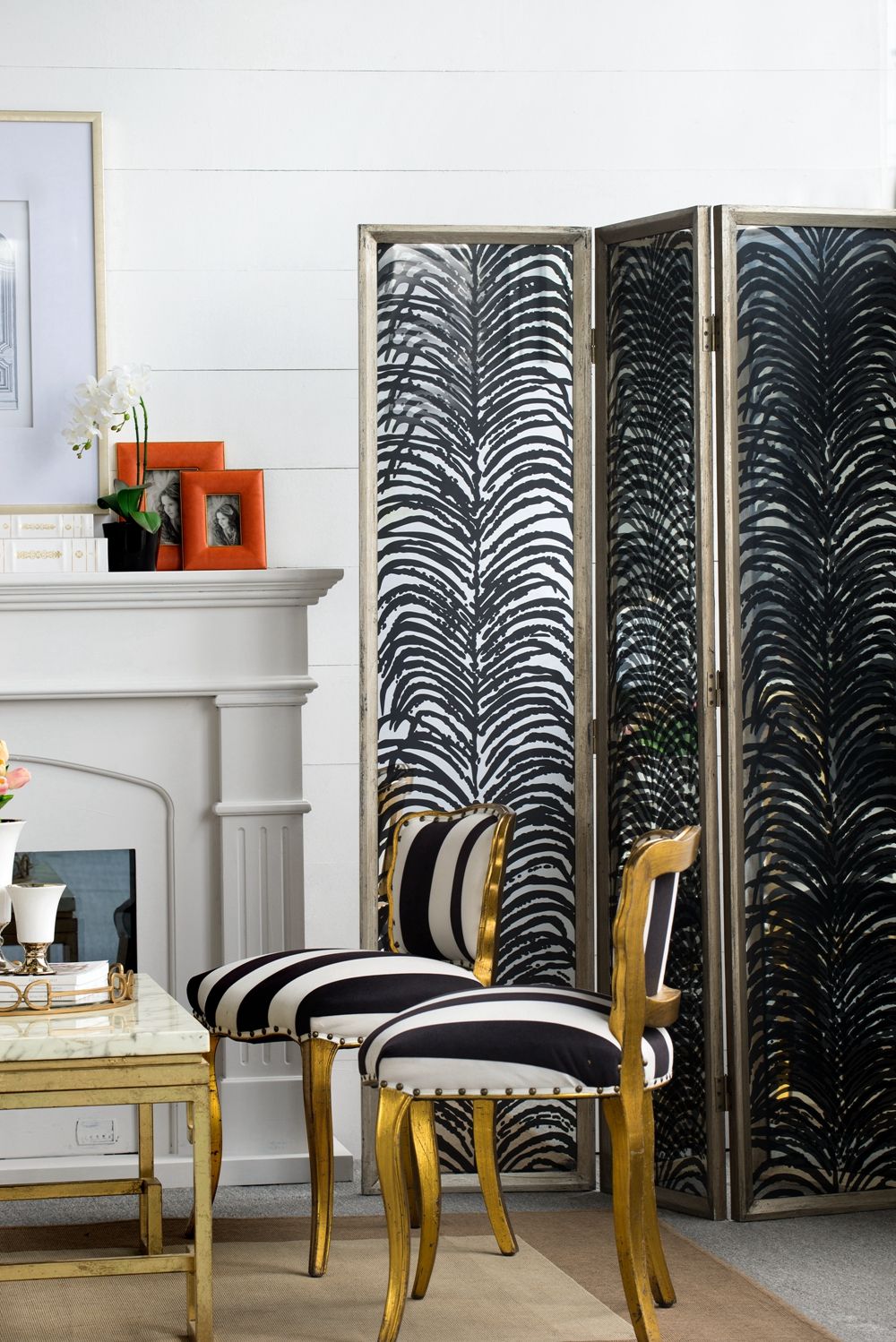 18x73" Room Divider, Herero 4-Panel Decorative Screen image 10
