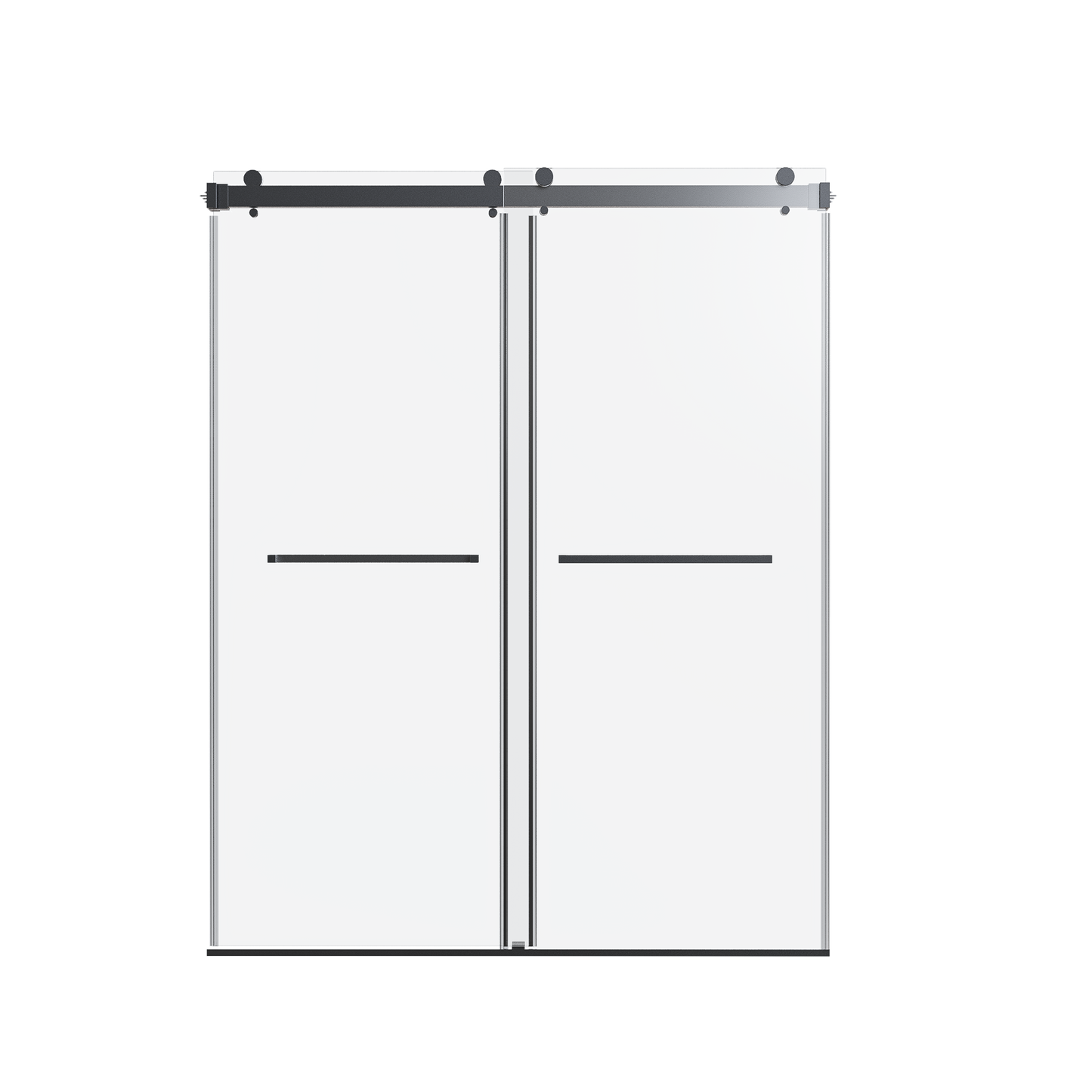 For 56-60 inches *76 inches Frameless Double Sliding Shower Door in Matte Black, 3/8 inches (10mm) Thick SGCC Tempered Glass Door, Reversible Installation, No Soft-Close image 12