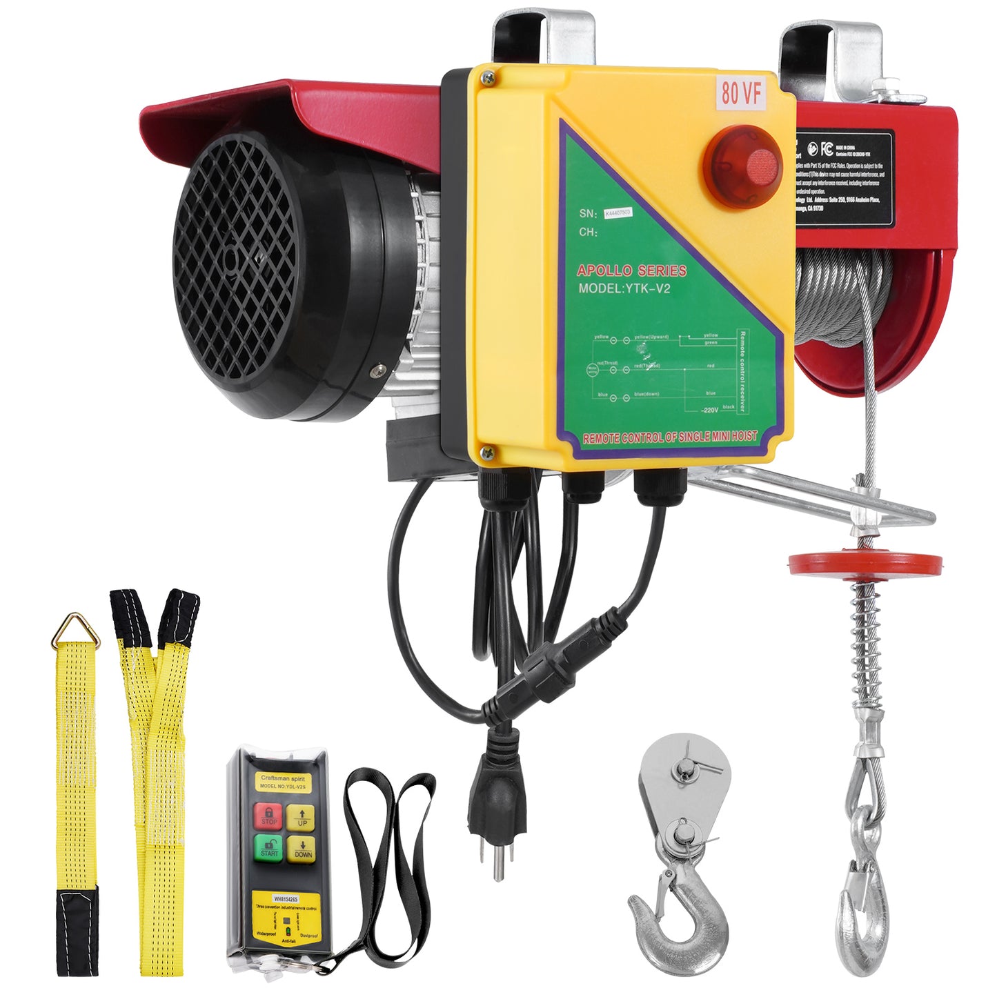 Electric Hoist Crane Winch 1760 lbs with 328 ft Wireless Remote Control image 10
