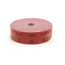 2000 ct Roll of Two Part Double Roll Tickets - Red image 1
