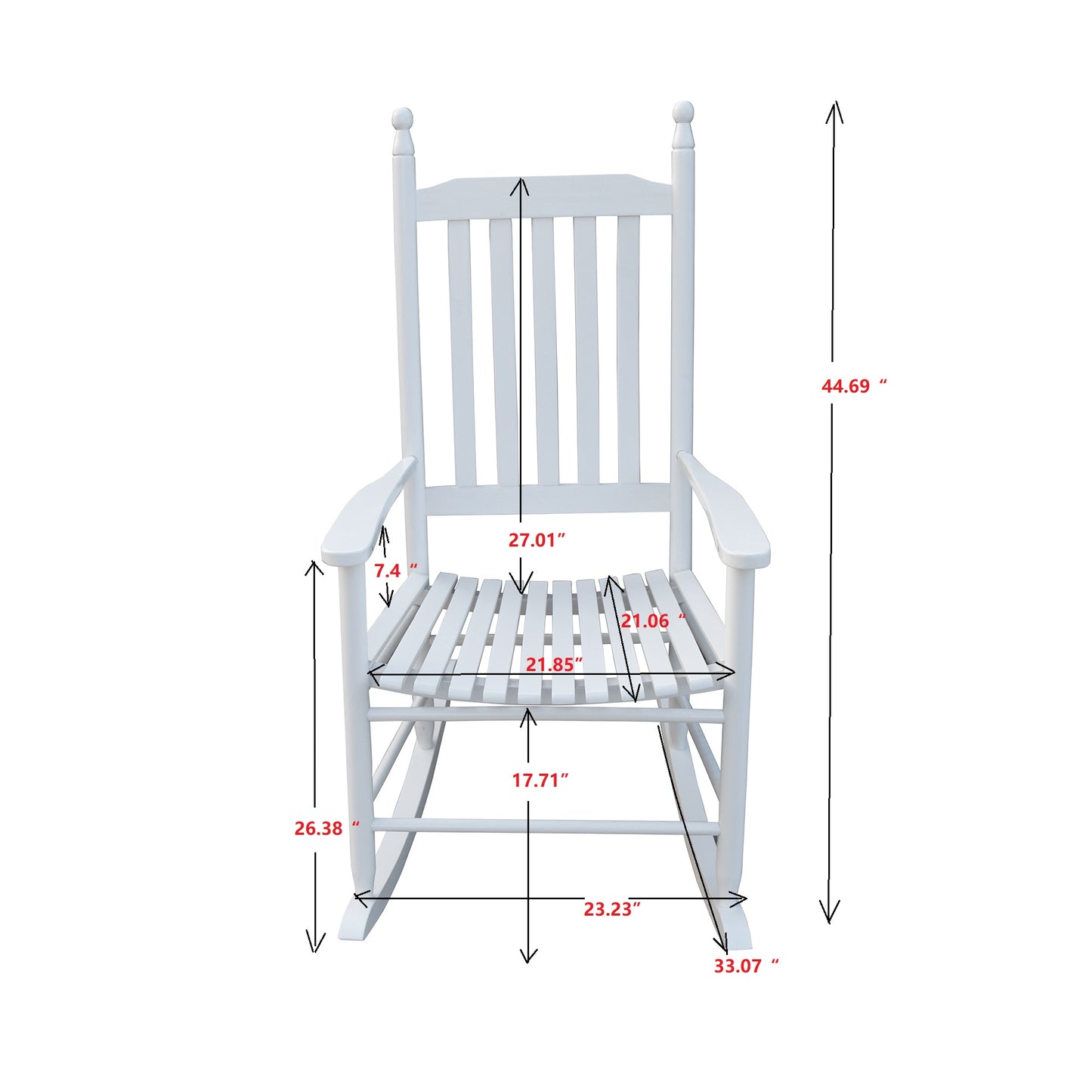 wooden porch rocker chair WHITE, without mat image 8