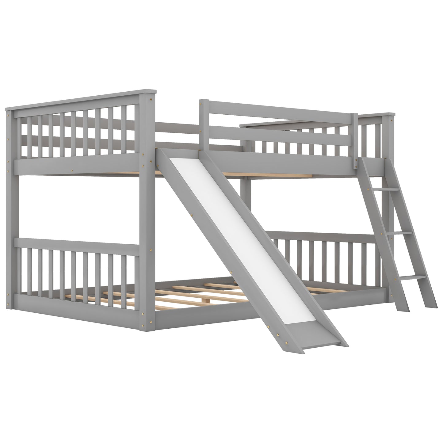 Full over Full Bunk Bed with Convertible Slide and Ladder, Gray(Old SKU: GX000708AAE) image 12