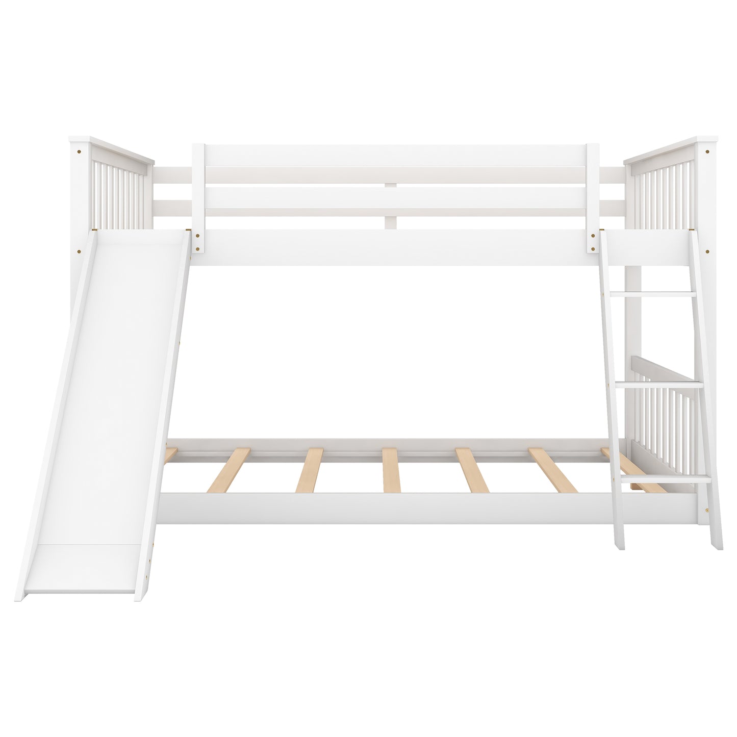 Full over Full Bunk Bed with Convertible Slide and Ladder, White(Old SKU: GX000708AAK) image 12