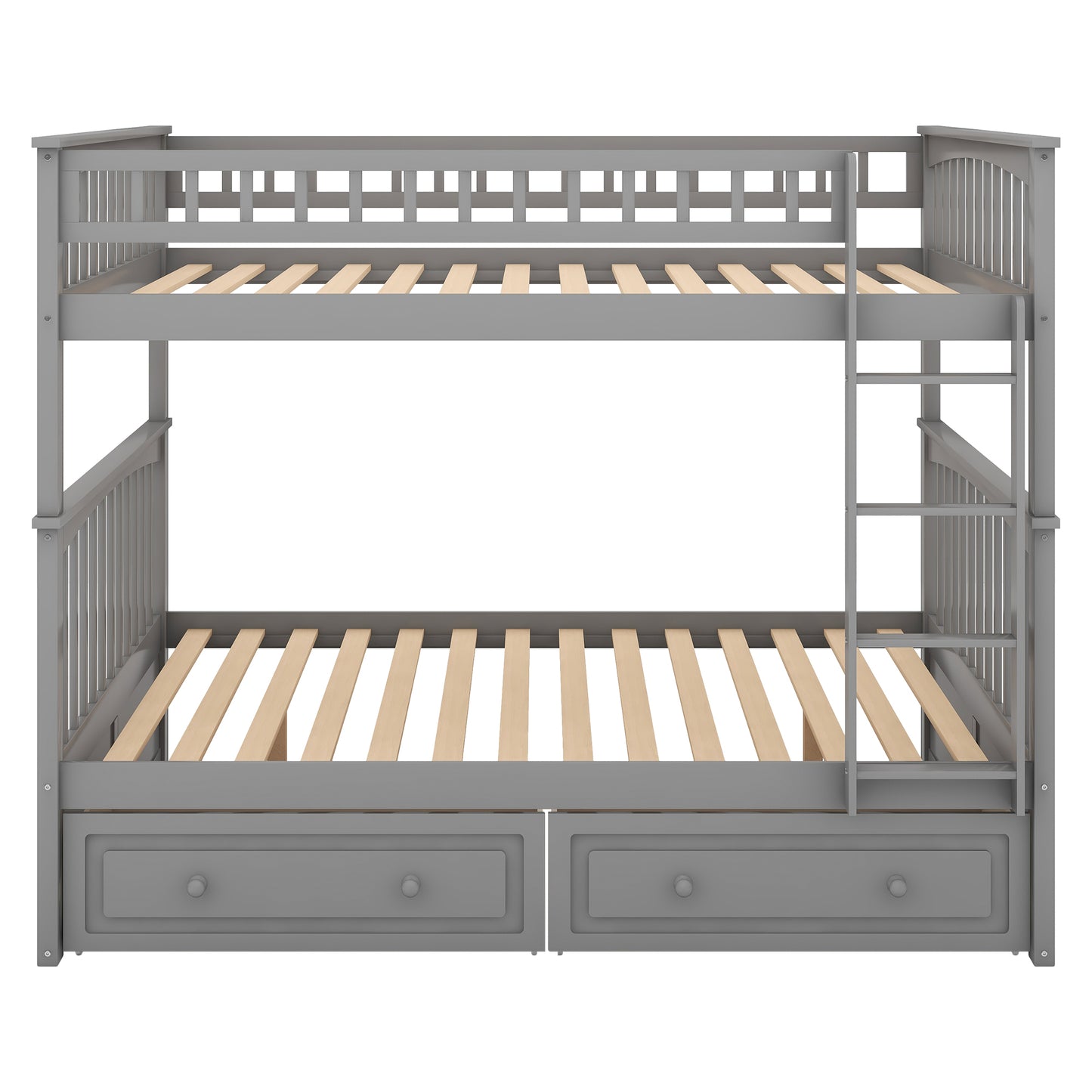 Full over Full Bunk Bed with Drawers, Convertible Beds, Gray(OLD SKU:SM000241AAE-1) image 12
