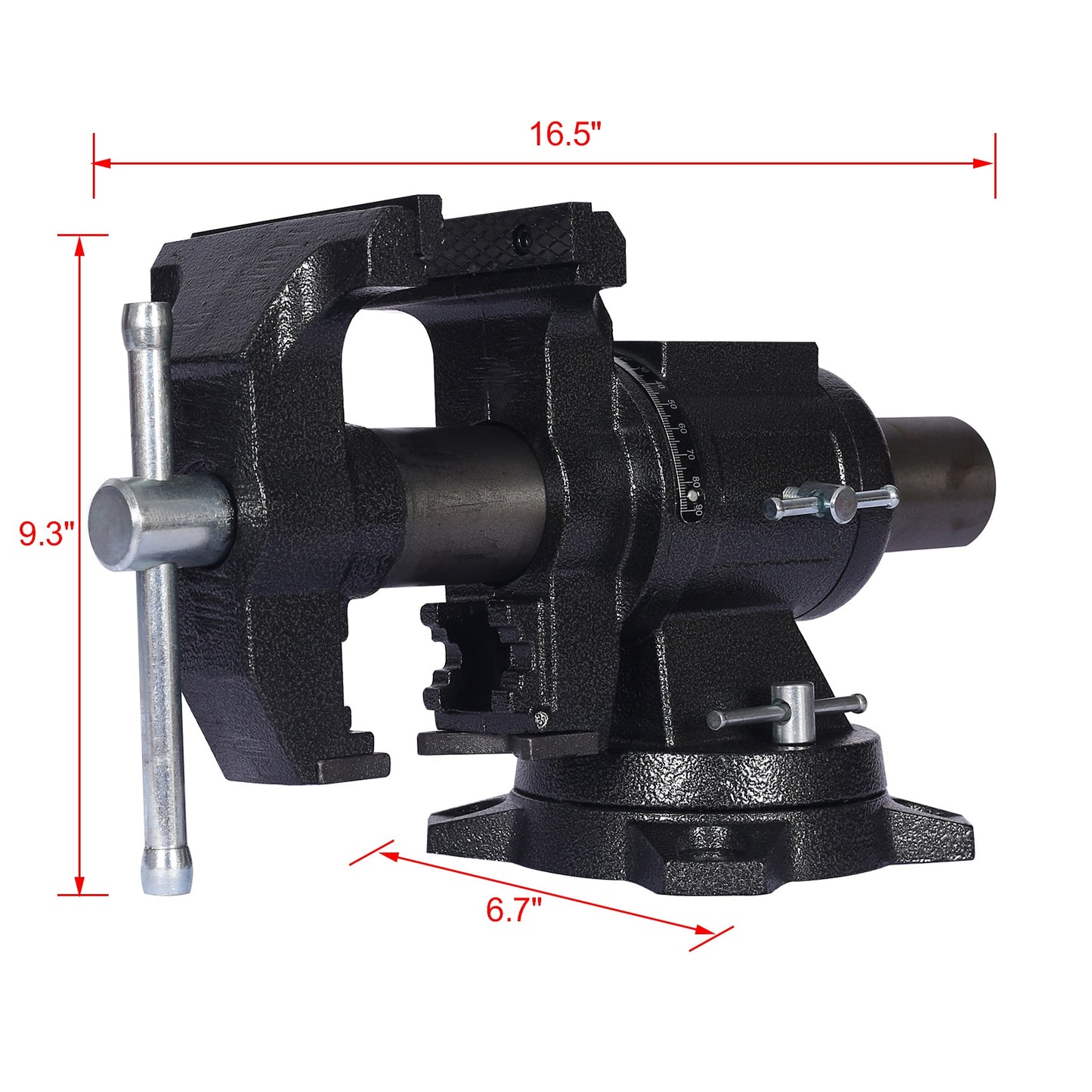 5" Multi-jaw Rotating Bench Vise,Multipurpose Vise Bench,360-Degree Rotation Clamp on Vise with Swivel Base and Head,5inch black image 10