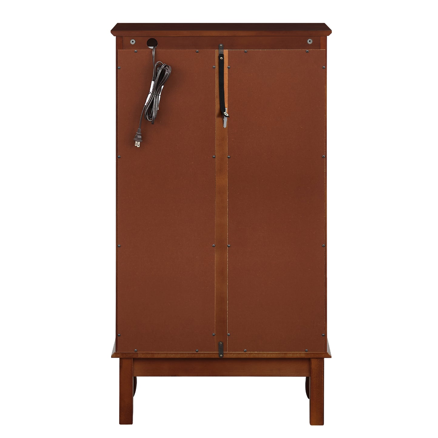 Curio Cabinet Lighted Curio Diapaly Cabinet with Adjustable Shelves and Mirrored Back Panel, Tempered Glass Doors (Cherry, 3 Tier), (E26 light bulb not included) image 12