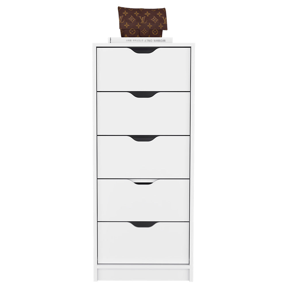 Dresser Kamran, Five Drawer Narrows, White Finish image 7