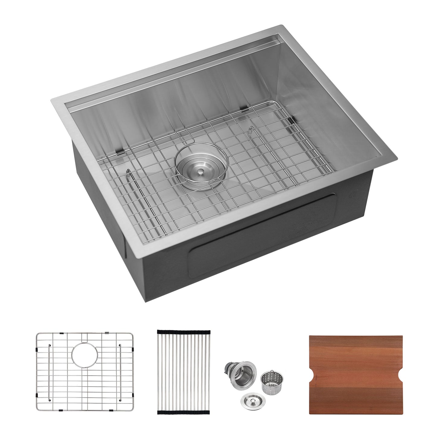 23 in. * 19 in. Undermount Single Bowl T304 Stainless Steel Ledge Workstation Laundry Utility Sink Basin image 7