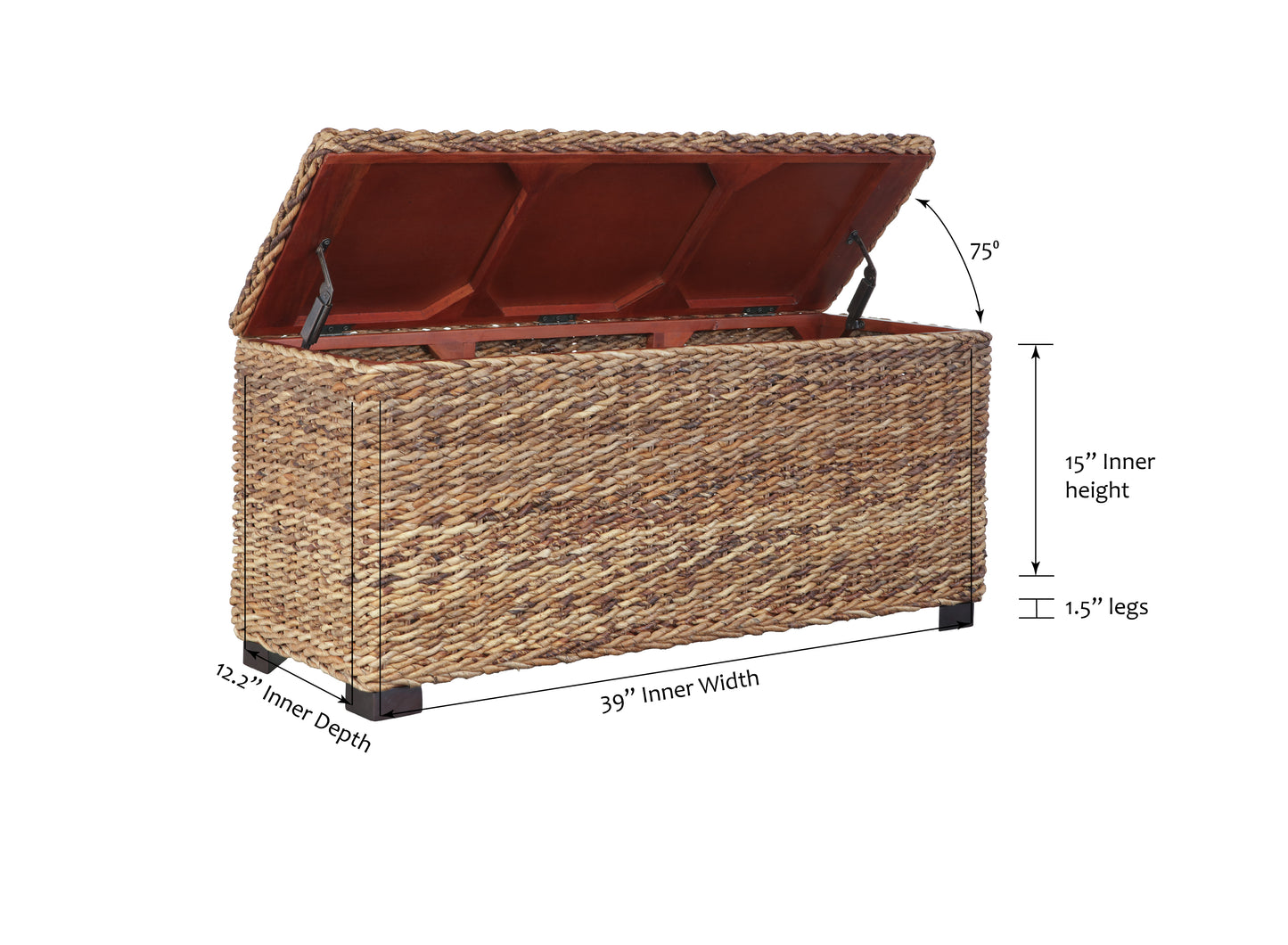 Rattan Wicker Woven Banana Leaf Storage Indoor living Trunk image 7