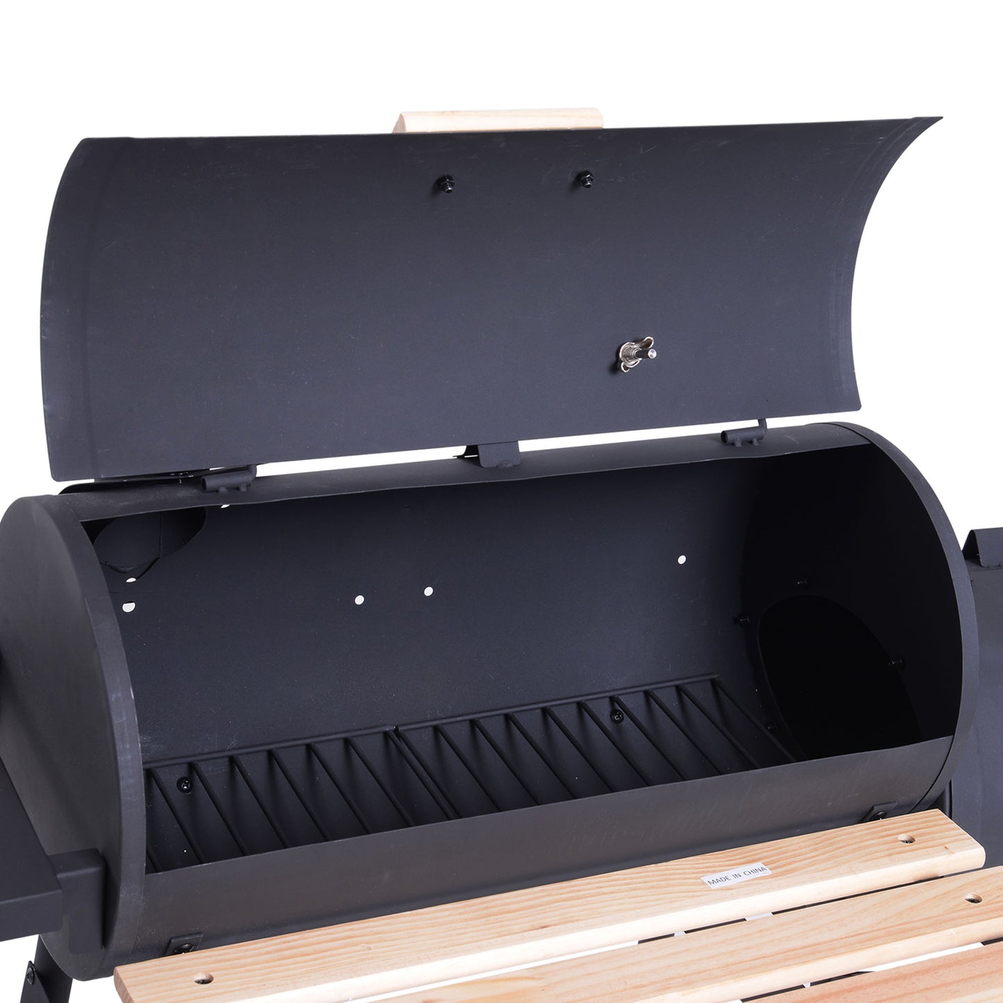 Outsunny 48" Steel Portable Backyard Charcoal BBQ Grill and Offset Smoker Combo with Wheels image 9