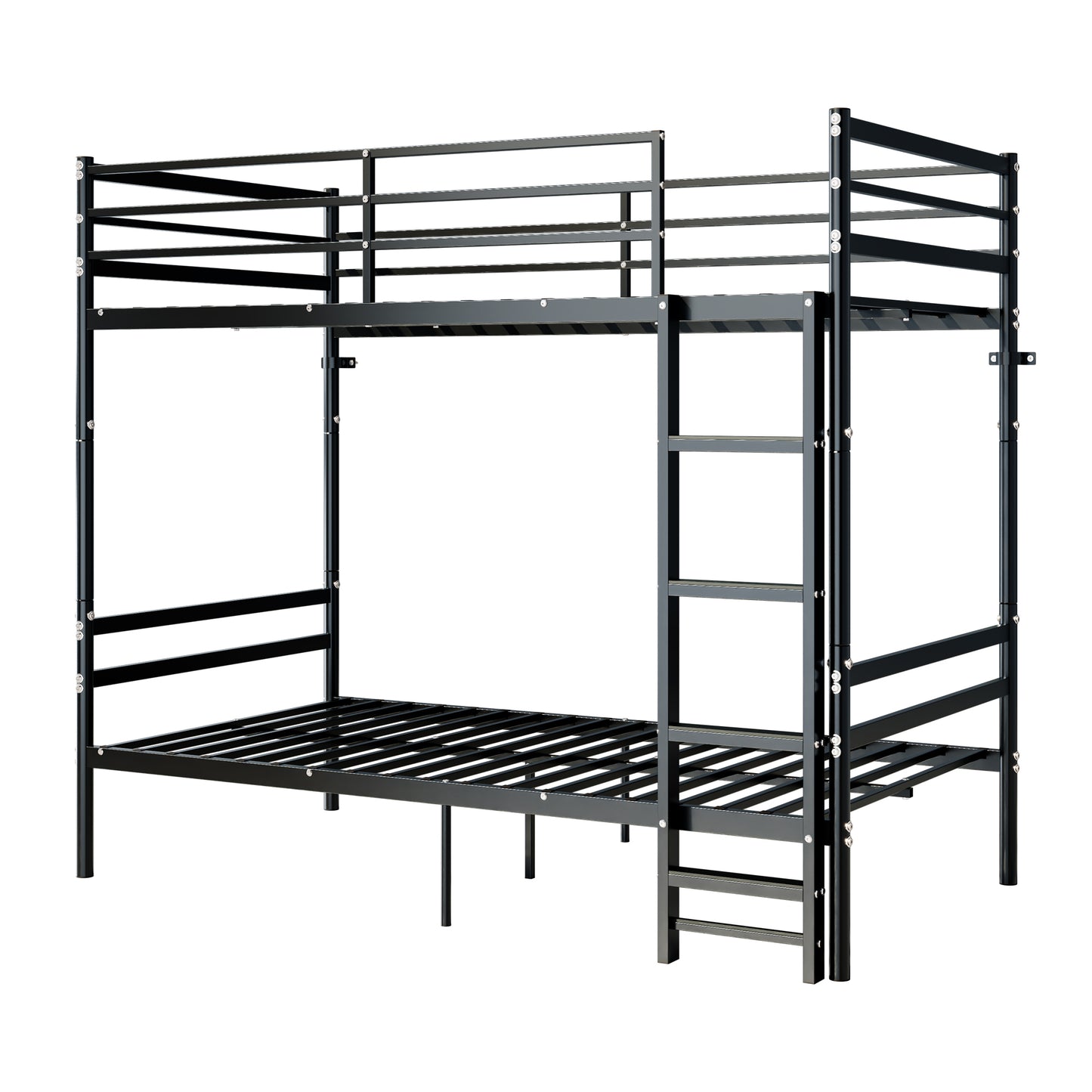 Bunk Bed Twin Over Twin for Kids/Teens/Adults Duty 2 Decker Bed with Flat Ladder, Metal Space Saver Bed with Stairs, Black image 12