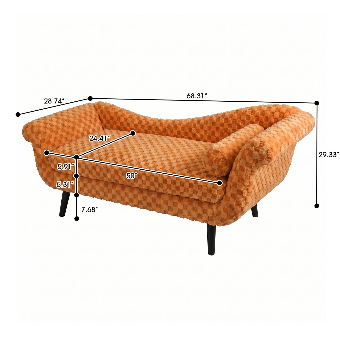 Classic diamond pattern fabric paired with elegant scroll arms, delivering great comfort and timeless style. image 8