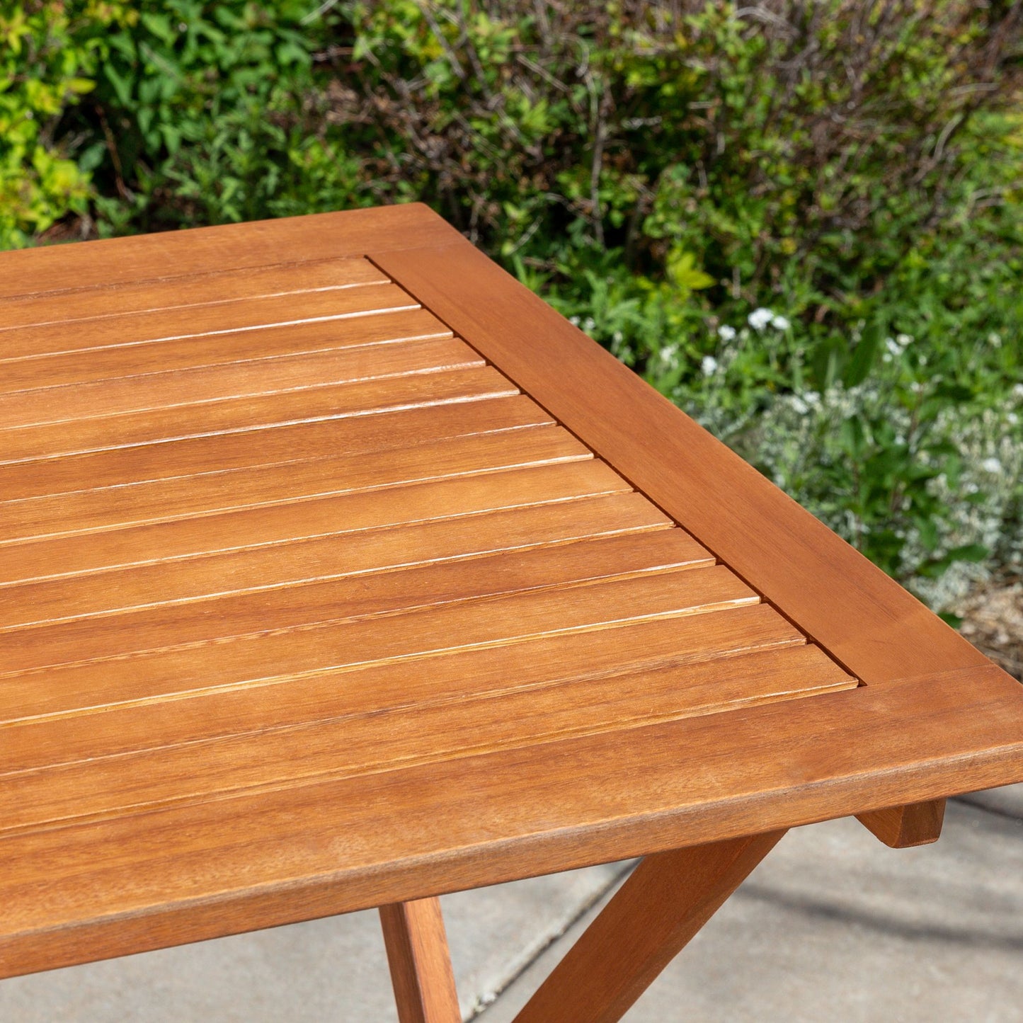 3-Piece Eucalyptus Bistro Set, Square, Natural Oil image 9