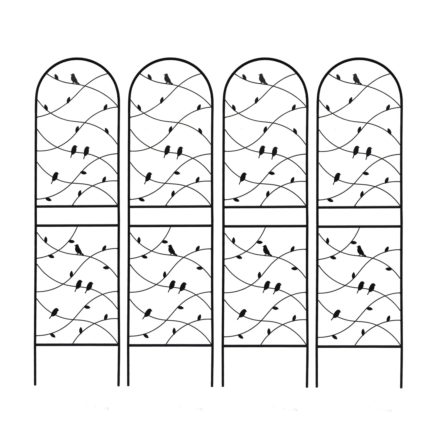 4 Pack Metal Garden Trellis 71" x 19.7" Rustproof Trellis for Climbing Plants Outdoor Flower Support Bird Deco Black image 12