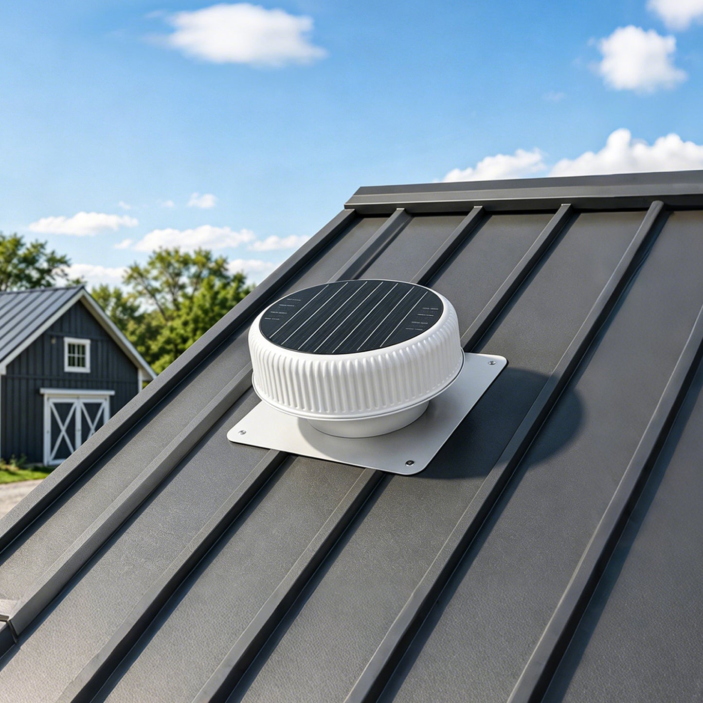 12" Flush Mount Round Solar Roof Vent Fan,30W Dual Power White Attic Exhaust Fan,3-Speed Remote & 25°C Auto Ventilation,1200 CFM,MPPT Controller Solar Ventilator Solar Vent for Attic Garage Greenhouse image 11