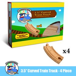 3.5' Curved Wooden Train Tracks, 4-pack image 1