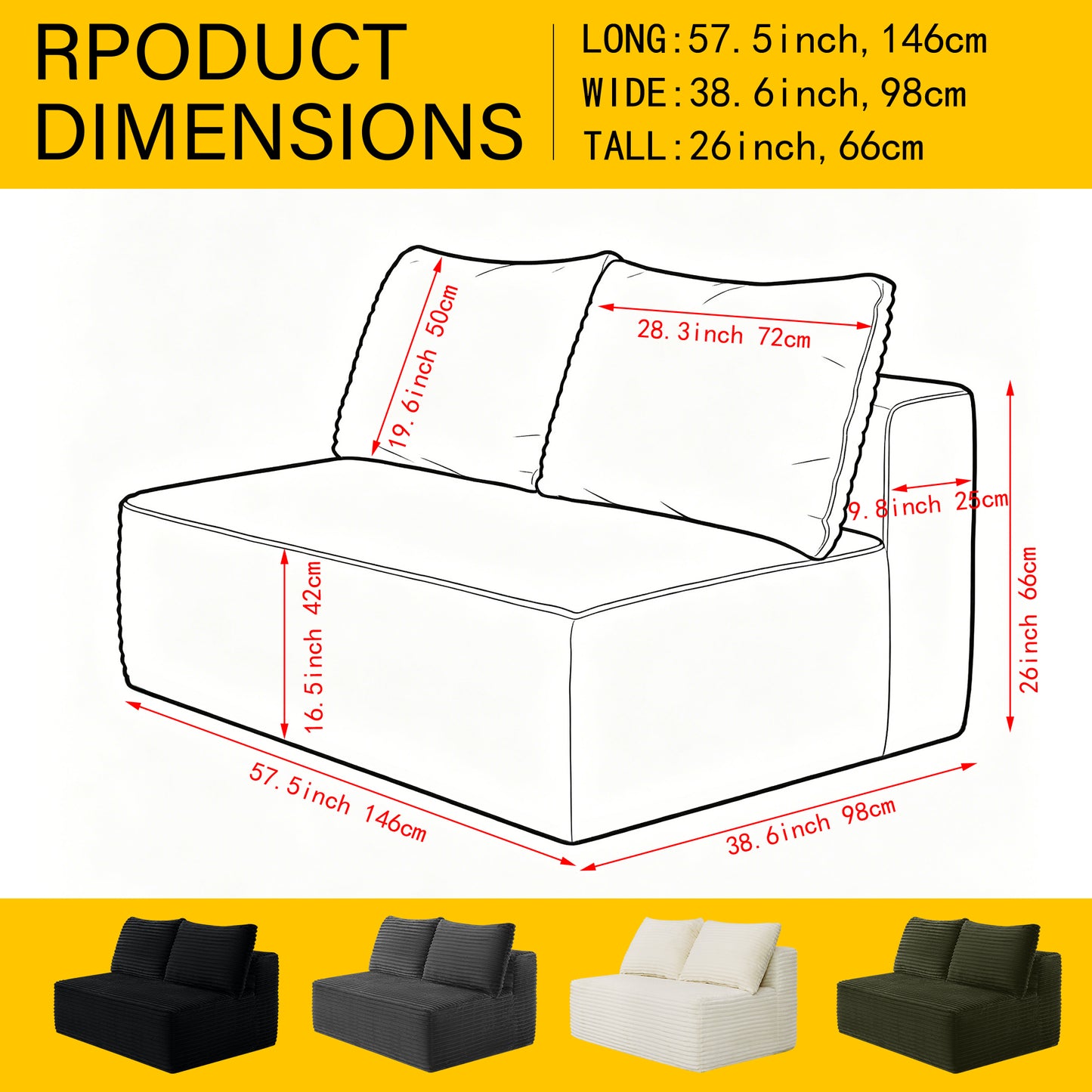 58-inch 2 seat median longue with plush grey velvet, cup holder, flexible matching, mainly for living room use. image 9