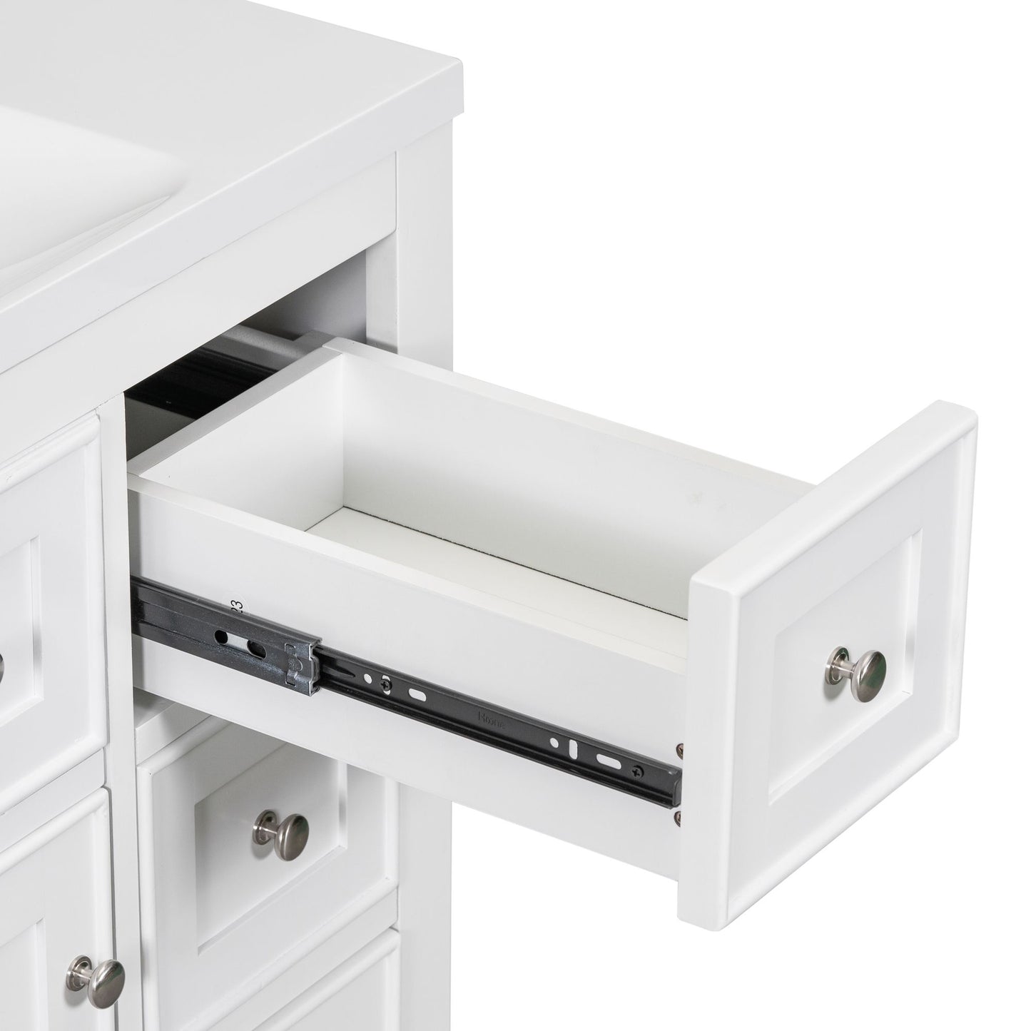 36" Bathroom Vanity without Sink, Cabinet Base Only, One Cabinet and Six Drawers, White image 20
