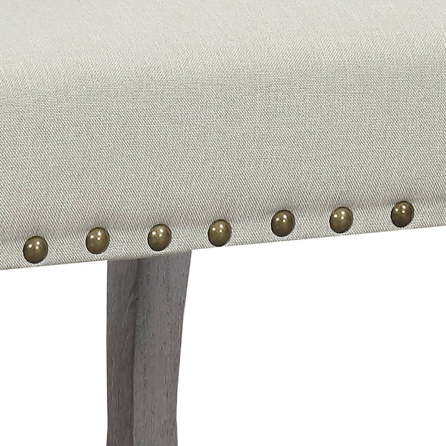 Set of 2 Light Beige Linen Upholstered Dining Chairs, Nailhead Trim Accent Side Chairs with Solid Wood Legs, Easy Assembly for Dining Room Kitchen Bar image 8
