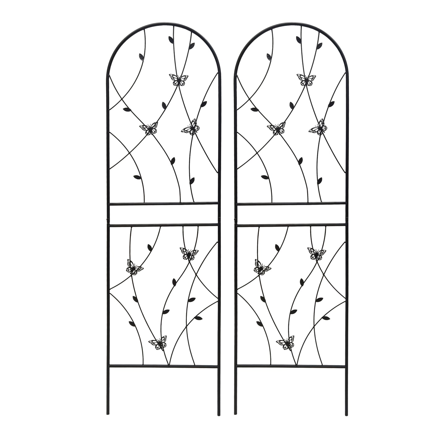 2 Pack Metal Garden Trellis 71" x 19.7" Rustproof Trellis for Climbing Plants Outdoor Flower Support Butterfly Deco Black image 12