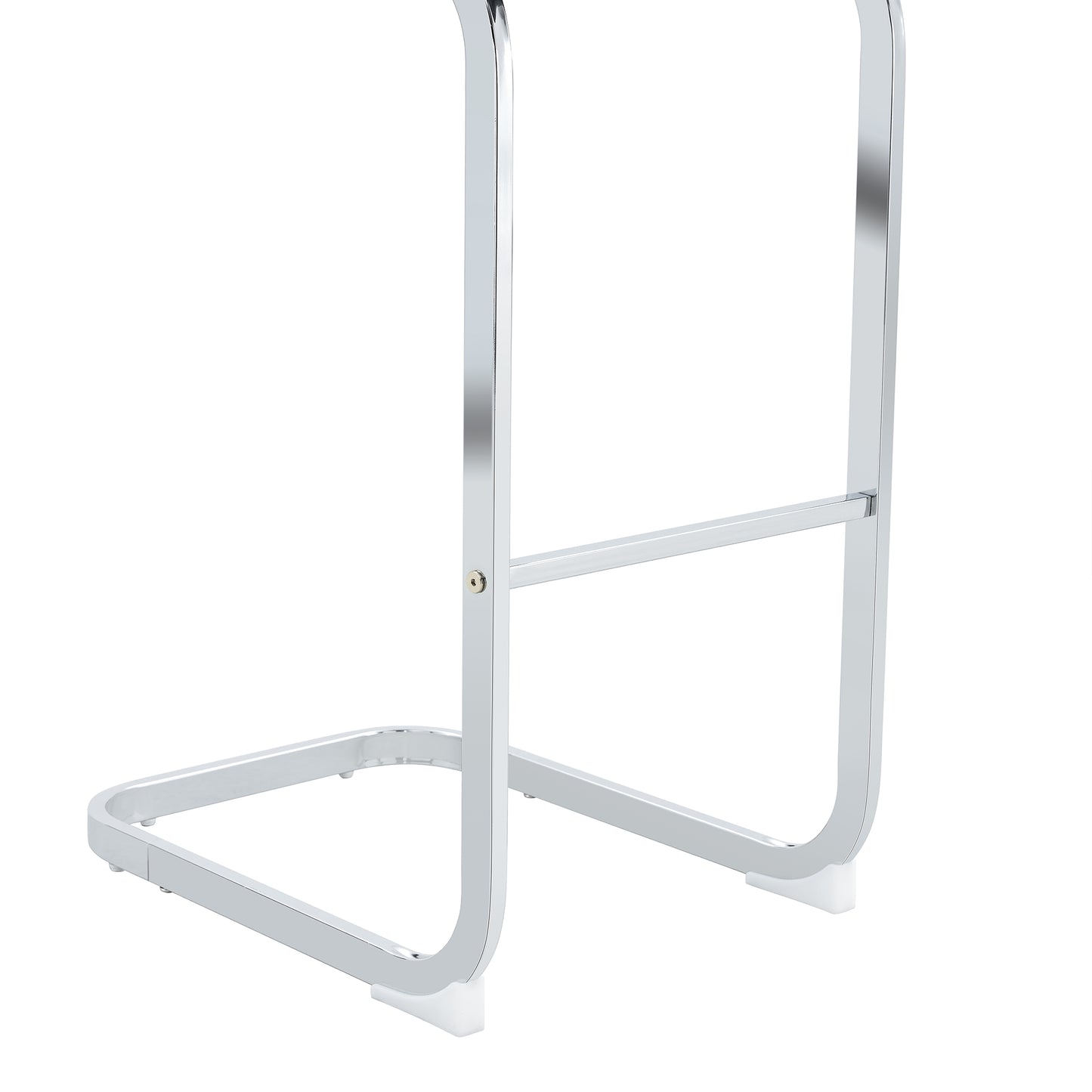 Modern and beautiful bar stool upholstered in PU leather with C-shaped silver metal legs for dining rooms, kitchens, terraces and guest office chairs.(set of 6) (black+PU) image 12