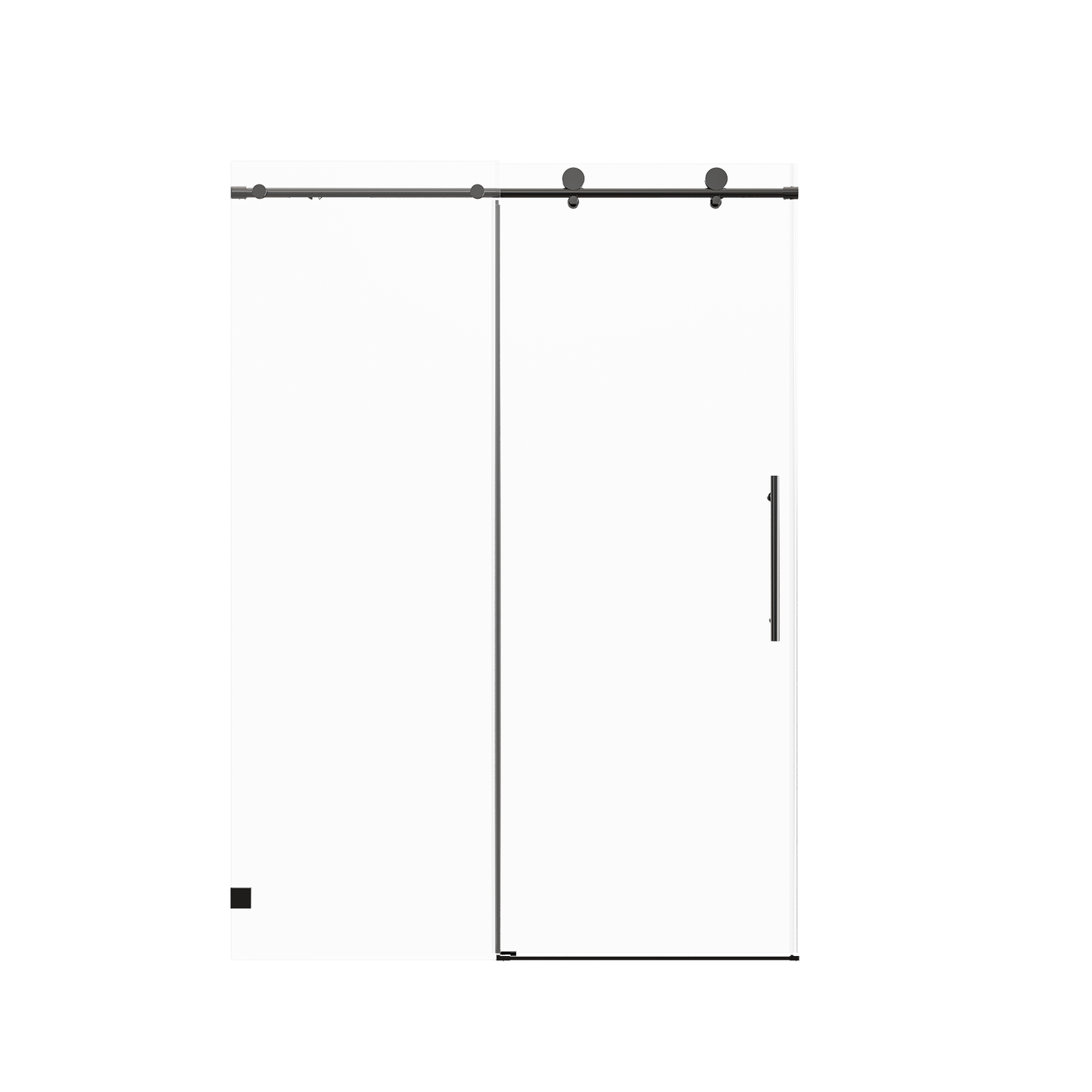 50-54" W * 76" H Frameless Single Sliding soft-close Shower Doors, Bathroom Sliding Shower Door, 5/16" (8mm) Thick SGCC Tempered Glass Door, Matte Black image 9