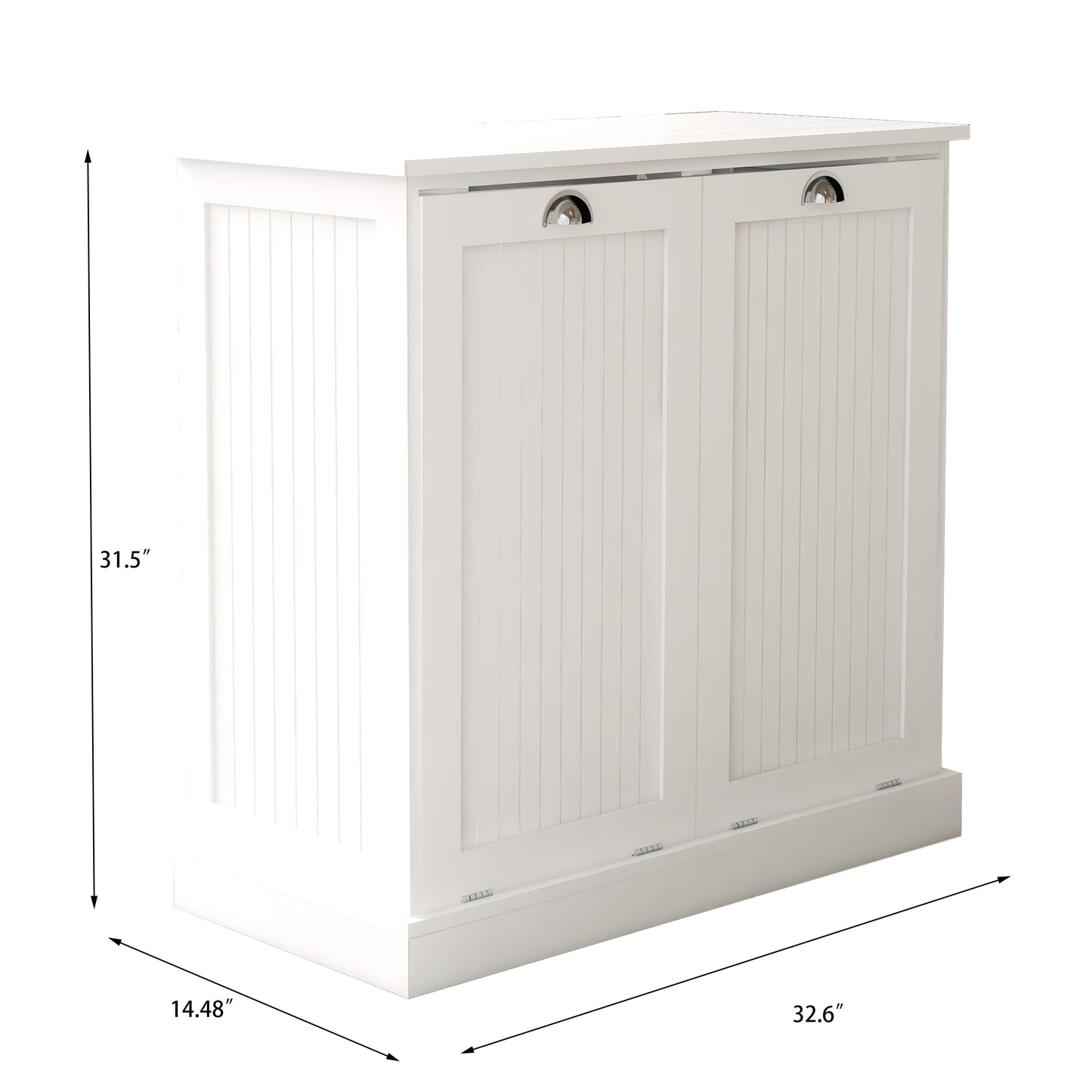 Two-Compartment Tilt-Out Laundry Sorter Cabinet-White image 8