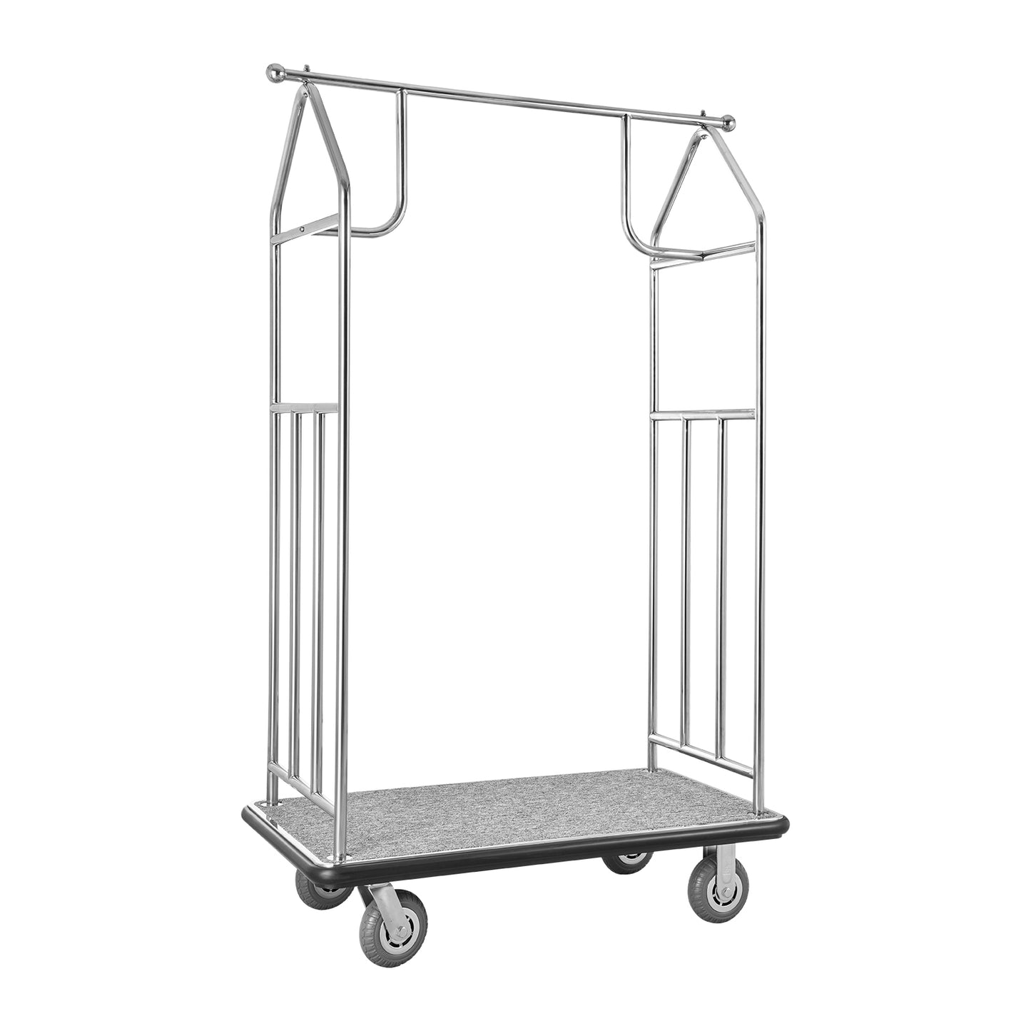 Hotel Luggage Cart 800 LBS Brushed Stainless Steel Finish Bellman's Cart - Packaging