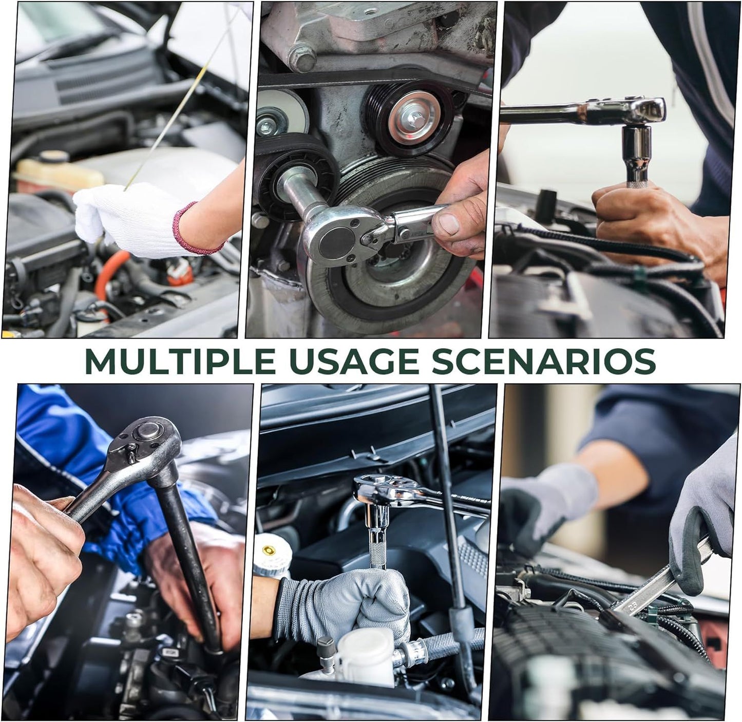 46pcs 1/4" Socket and Drive Tool Set Mechanics Tools Kit Sockets Set Metric Drive Socket Set, Drive Sizes with Plastic image 6