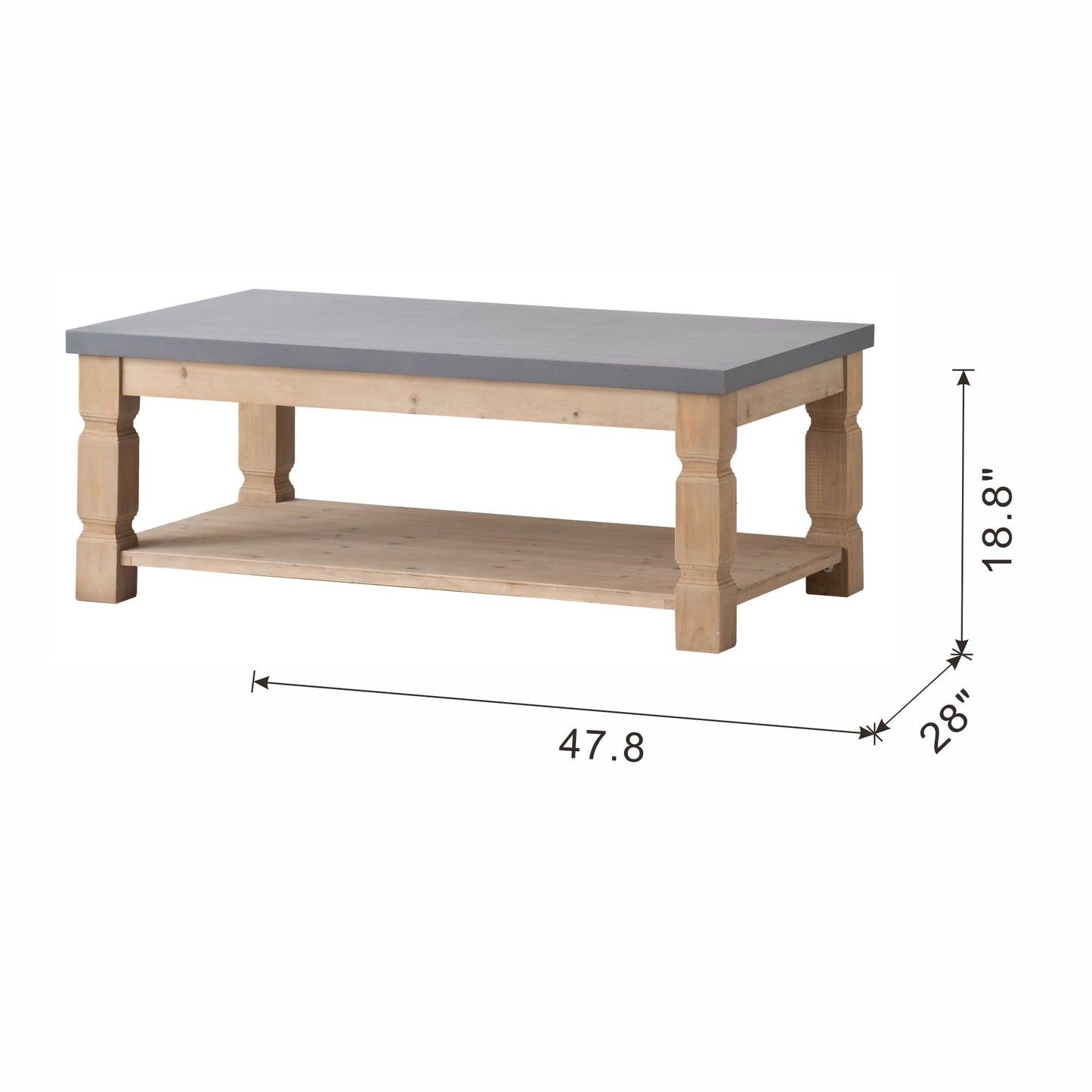 47.8x28x18.8" Coffee Table image 9