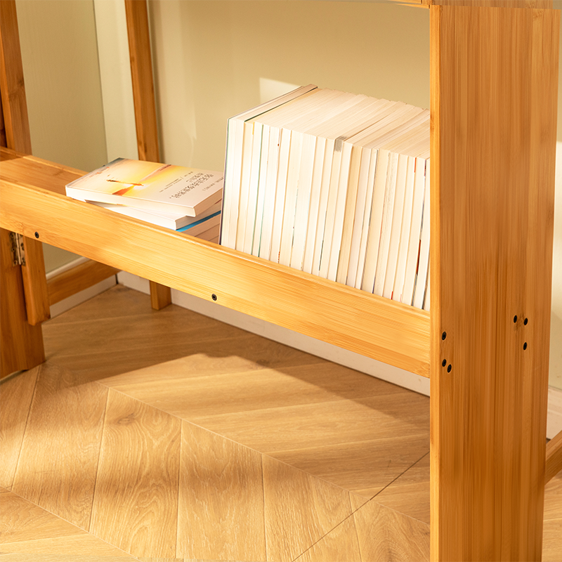 Bamboo Folding Desk,Space-Saving Computer Desk for Small Spaces, Foldable Study Table for Bedroom, Home Office, Dorm, Apartment (Walnut) image 12