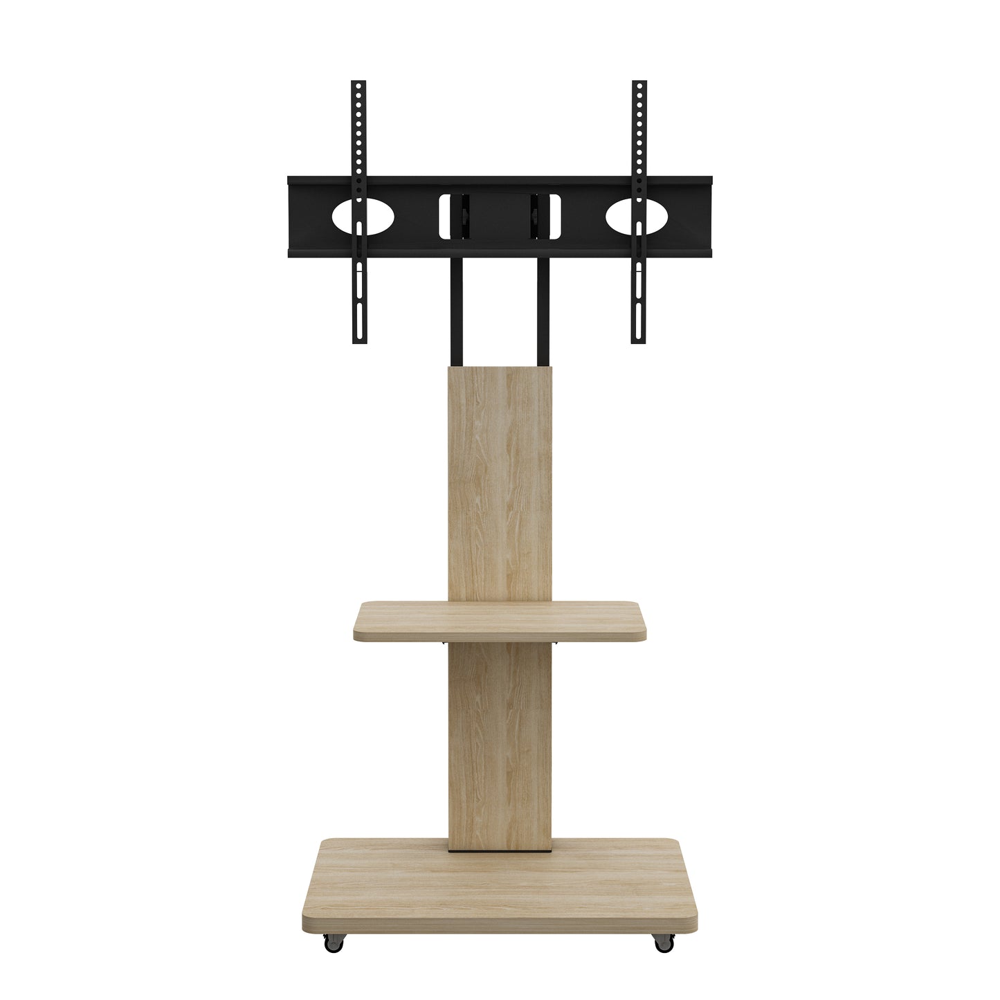 TV Stand with Shelf for Living Room, Bedroom,Offices,Mobile TV Cart for 32-75 inches,Floor Stand with Mount on Lockable Wheels,Natural image 12