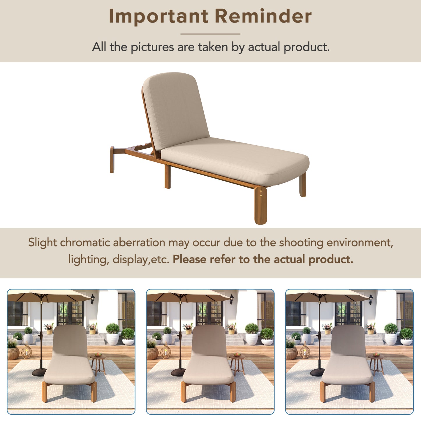 Outdoor Chaise Lounge Adjustable Patio Chaise Outdoor Reclining Chair Pool Lounge Chair with Adjustable Backrest for Patio, Poolside or Beach, Brown image 12