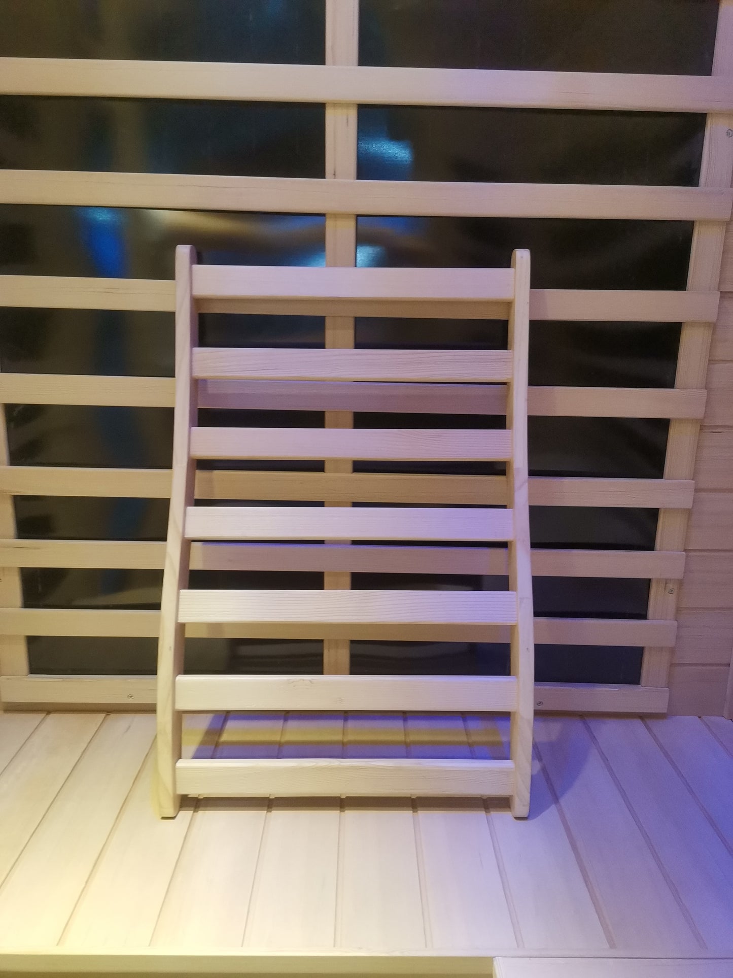 Hemlock wide flat grid sauna room backrest image 8