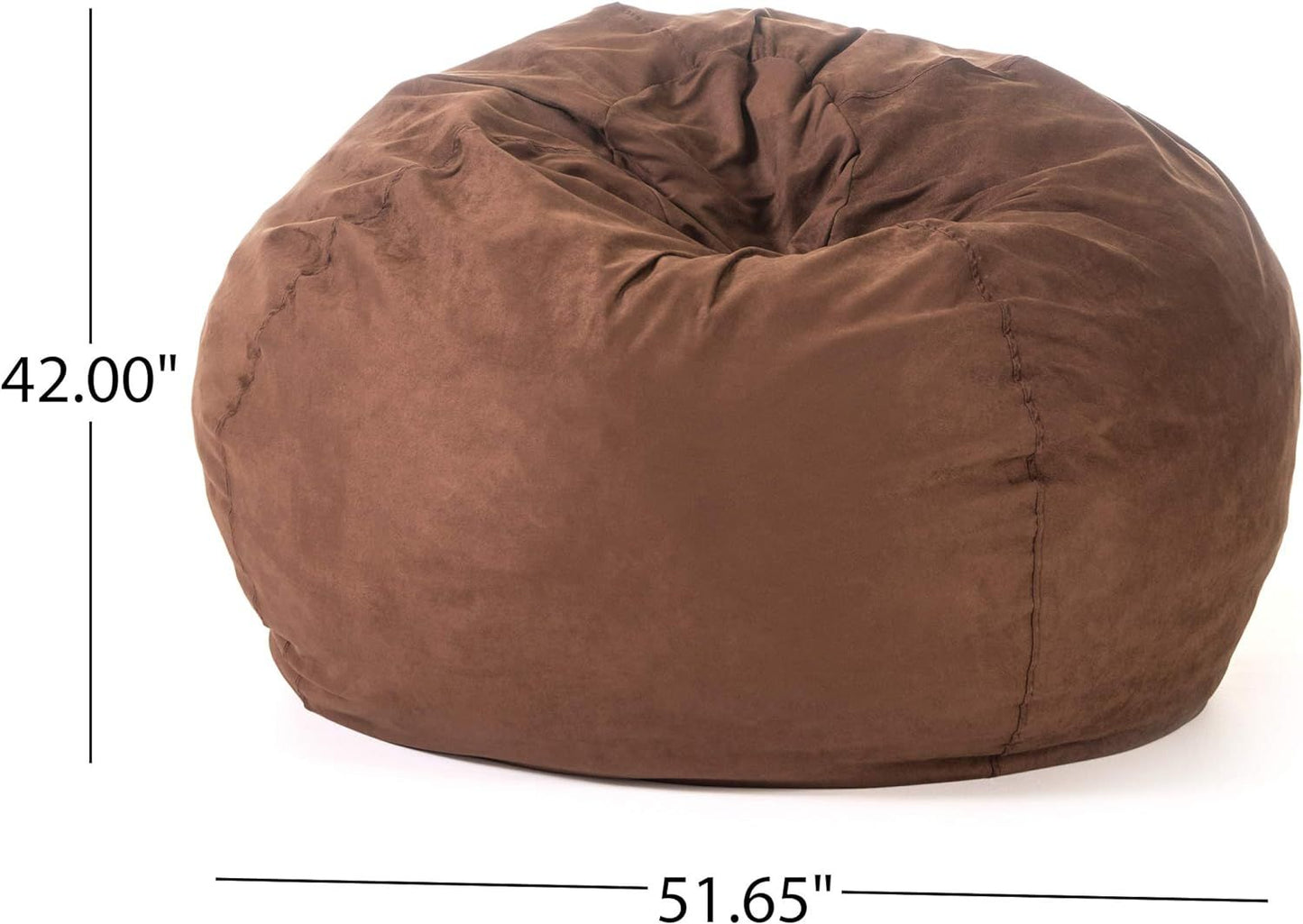 5-Foot Comfortable High-Density Shredded Foam Bean Bag Chair for Kids and Adults, with Removable Microsuede Cover, Ideal image 5